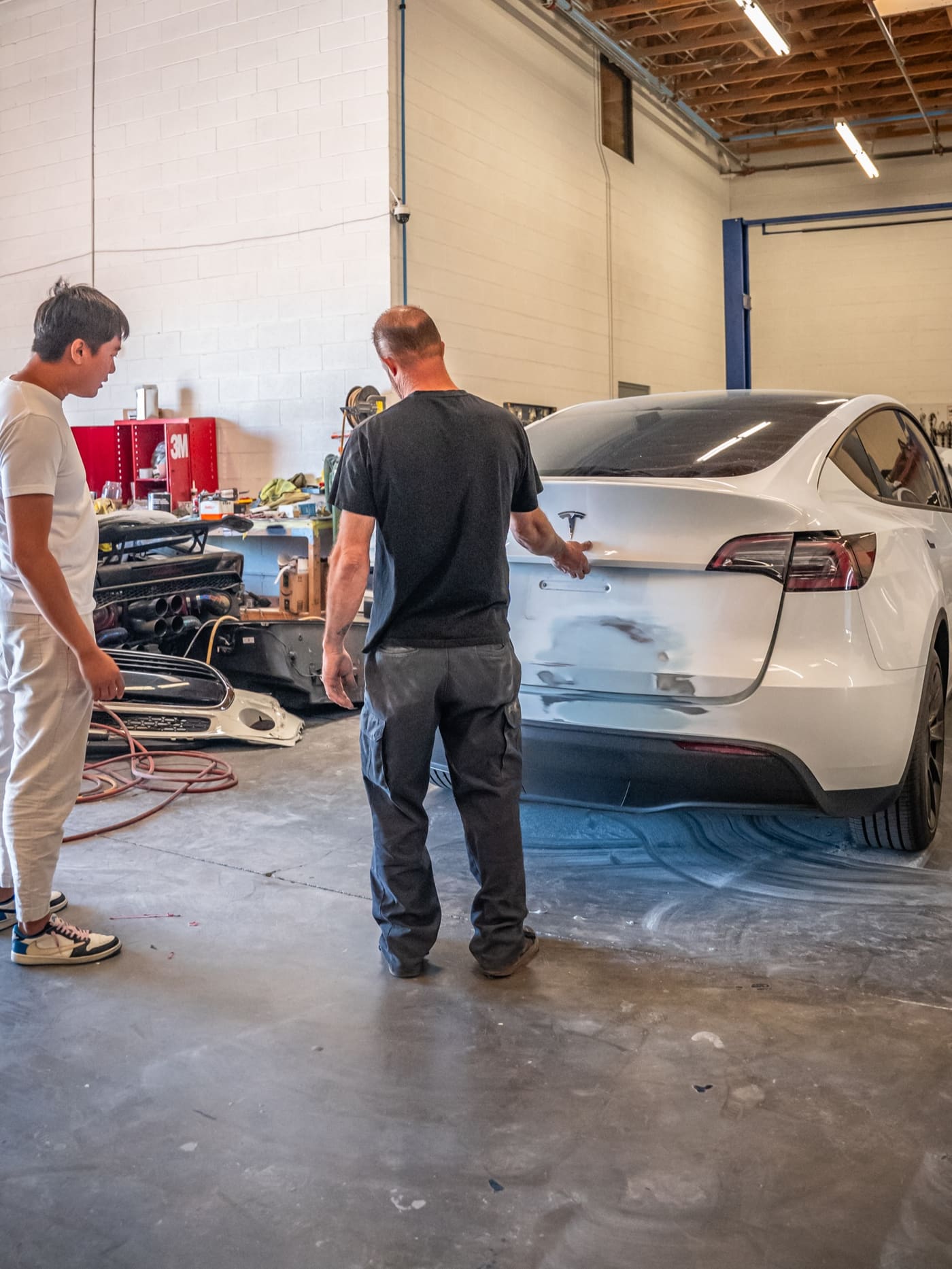 Tesla in the AT Customs bay